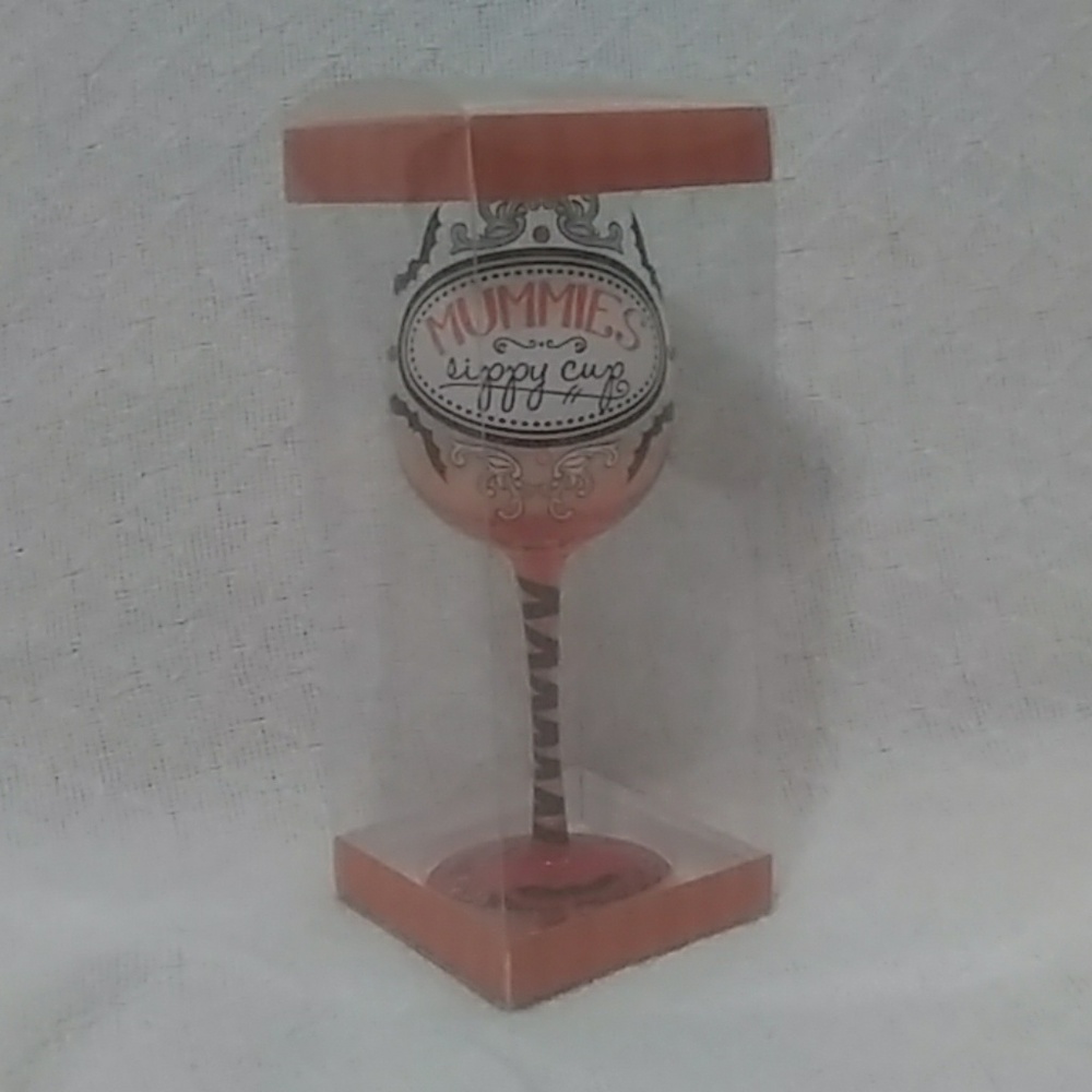 "Mummies sippy cup" Hand Painted Wine Glass